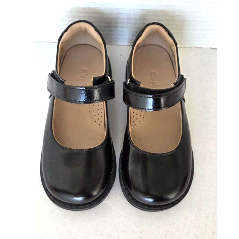 Elephantito Black Leather Mary Jane Dress Shoes NEW Size US 10 Toddler - Picture 2 of 8